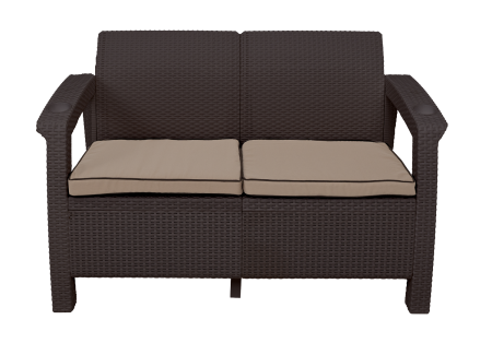 Садовый диван прямой двухместный, венге