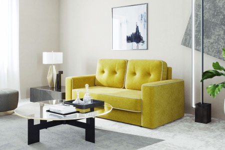 Диван еврокнижка Берген горчичный