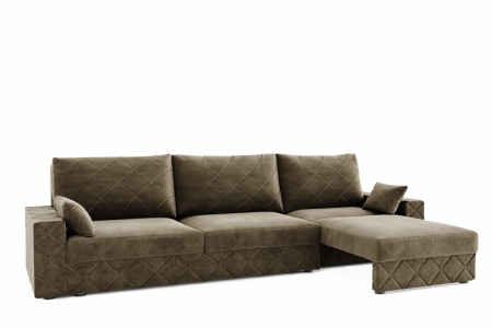 Диван Угловой Марта-1 с Выдвижной Оттоманкой и Ножками-Кубышками Ш-3100 х Г-1600 х В-750 мм/Спальное место Ш-1600 х Г-2650 мм