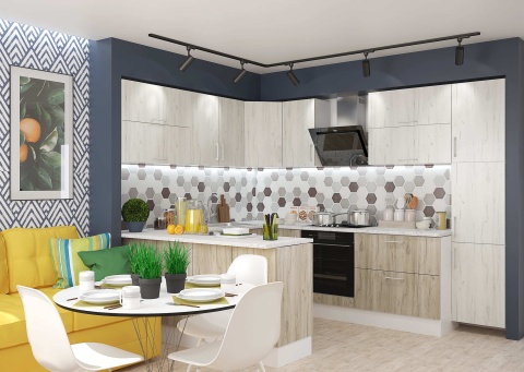 Кухонный Гарнитур Евро МДФ №1 1800 х 2200 х 2800 мм/Разные Цвета